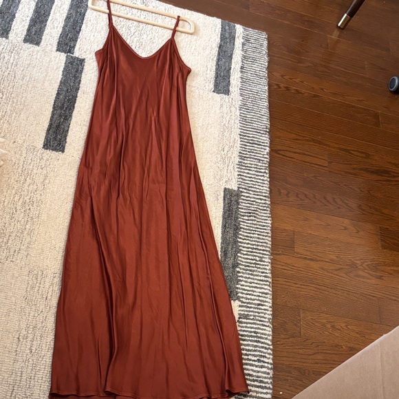 Enza Costa Rust-Brown Slip Maxi Dress - Picture 3 of 5